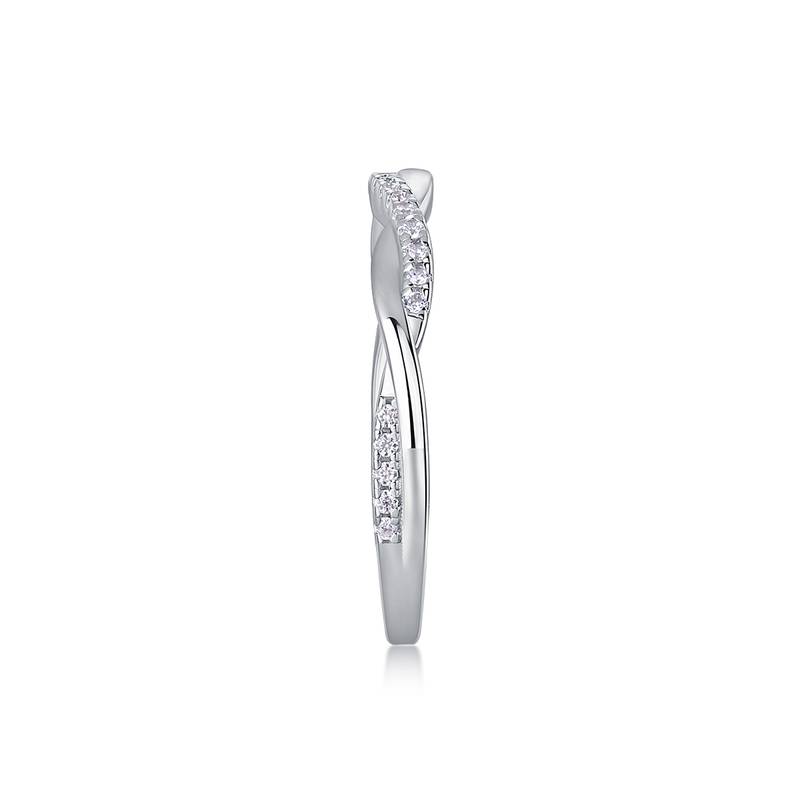 R13470款S925银镀18K白金Women's RingMoissanite厘石0.14ct