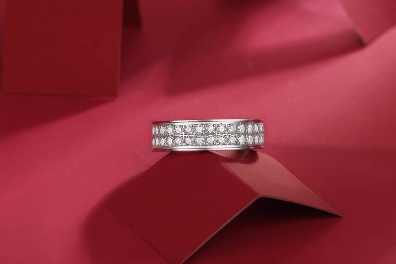 R13154款S925银镀18K白金Women's RingMoissanite厘石2.0ct