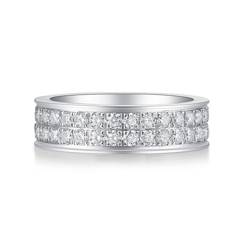 R13154款S925银镀18K白金Women's RingMoissanite厘石2.0ct