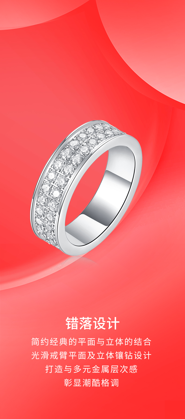 R13154款S925银镀18K白金女戒莫桑钻厘石2.0CT - 3