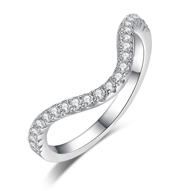 Egg shaped luxury round bag women's ring S925 silver plated platinum main and secondary sets of rings, stacked and customized main stone moissanite diamond 3.0ct/secondary stone high carbon diamond