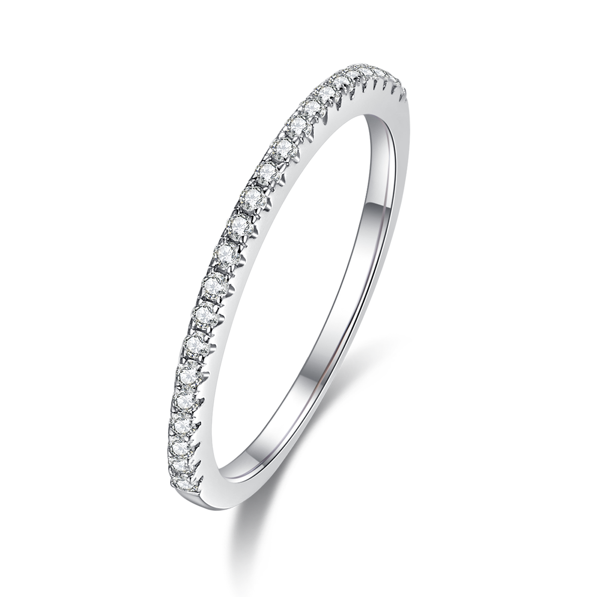 Classic Square Bag Women's Ring S925 Silver Plated Platinum Primary and Secondary Set Ring Stacking Customized Main Stone Moissanite  1.0ct/Secondary Stone High Carbon Diamond