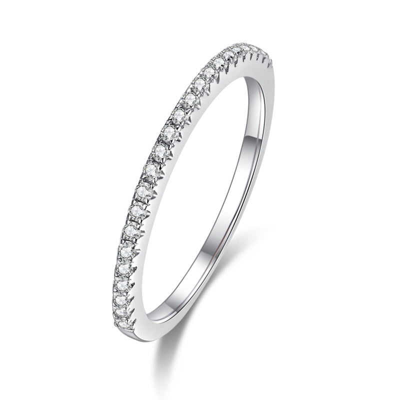 Classic Square Bag Women's Ring S925 Silver Plated Platinum Primary and Secondary Set Ring Stacking Customized Main Stone Moissanite Diamond 1.0ct/Secondary Stone High Carbon Diamond