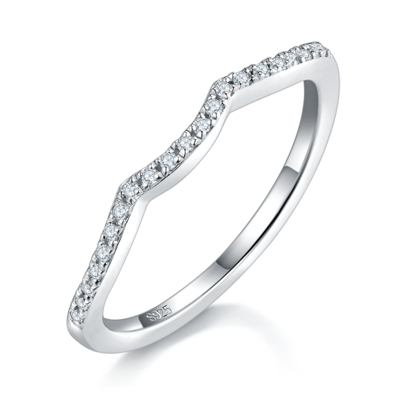 Personalized Double layered Cross Women's Ring S925 Silver Plated Platinum Primary and Secondary Set Ring Stacked Customized Main Stone Moissanite Diamond 1.0ct/Secondary Stone High Carbon Diamond
