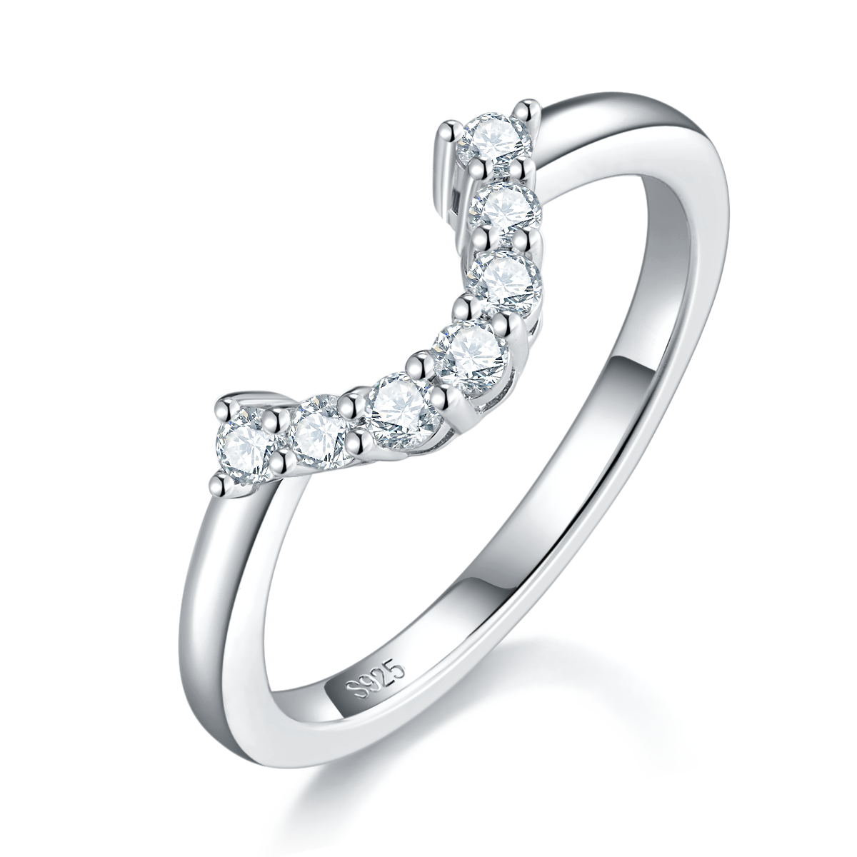 Flower shaped Diamond Women's Ring S925 Silver Plated Platinum Primary and Secondary Set Ring Stacked Customized Main Stone Moissanite  1.0ct/Secondary Stone High Carbon Diamond