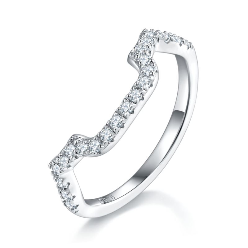 豪华方包女戒S925银镀白金主副套戒叠戴女戒定制主石莫桑钻1.0ct/副石高碳钻