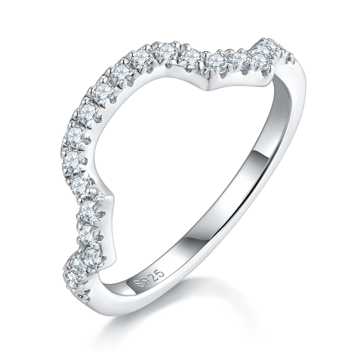 Deluxe Square Bag Women's Ring S925 Silver Plated Platinum Primary and Secondary Set Ring Stacked Women's Ring Customized Main Stone Moissanite  1.0ct/Secondary Stone High Carbon Diamond