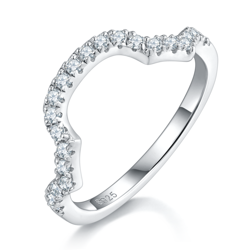豪华方包女戒S925银镀白金主副套戒叠戴女戒定制主石莫桑钻1.0ct/副石高碳钻