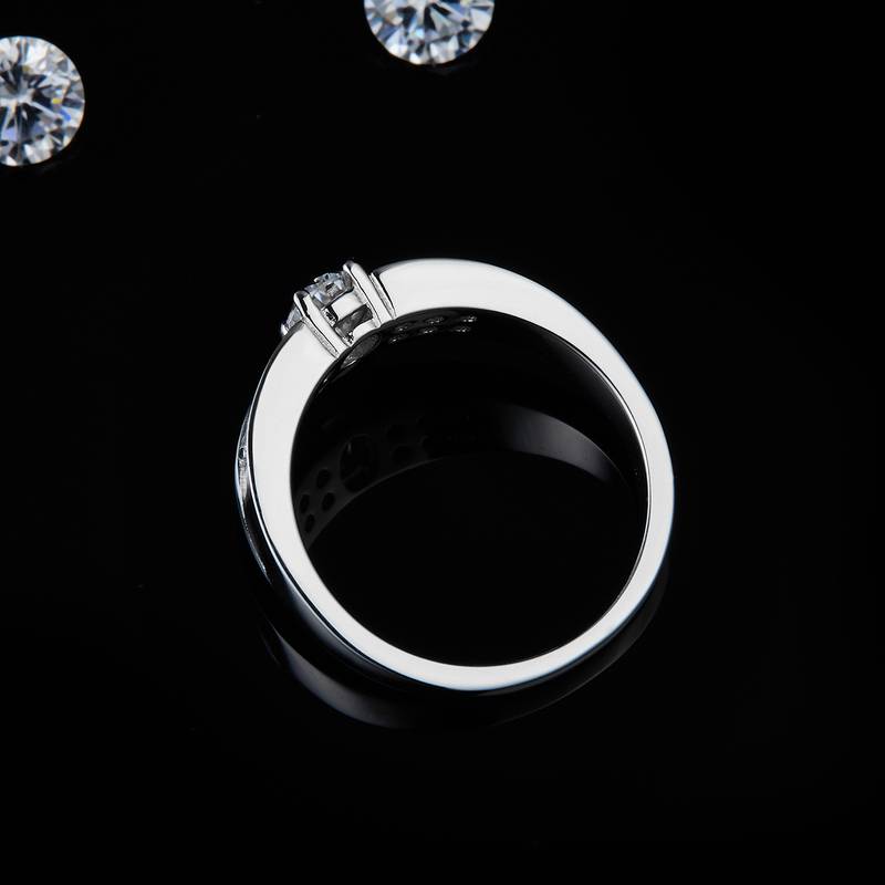 Egg shaped S925 Silver Plated Platinum Women's Ring Customized Selection Main Stone Moissanite Diamond 0.5ct/Secondary Stone High Carbon Diamond