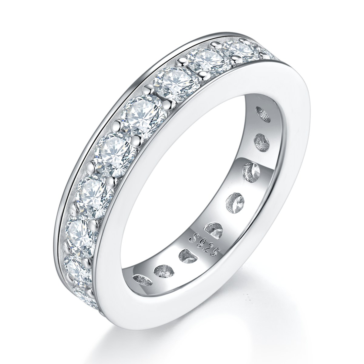 25 point ring S925 silver plated platinum women's ring custom selection, accessory stone moissanite diamond 4.5ct