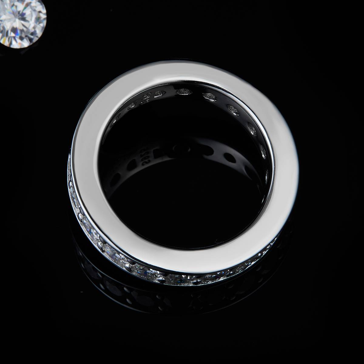 25 point ring S925 silver plated platinum women's ring custom selection, accessory stone moissanite diamond 4.5ct