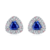 培育蓝宝石/耳环一对