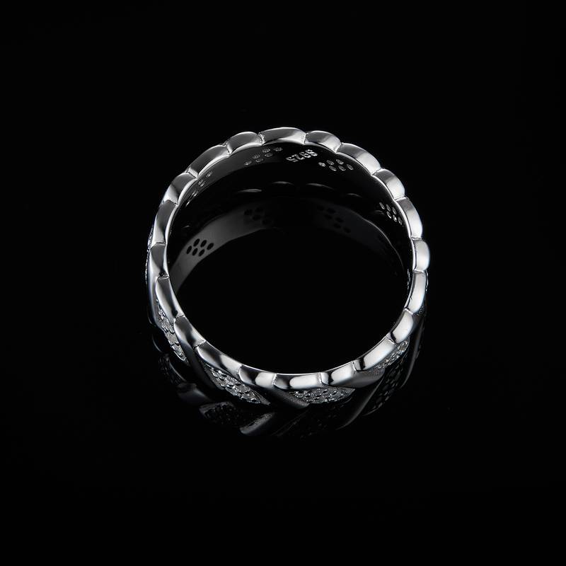 排戒S925银镀白金Women's Ring定制选款副石Moissanite0.24ct