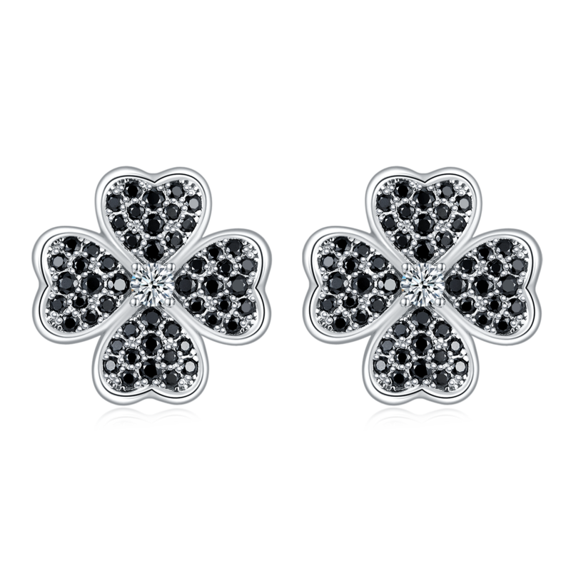 E240311026款S925银镀18K白金耳环Moissanite厘石1.34ct