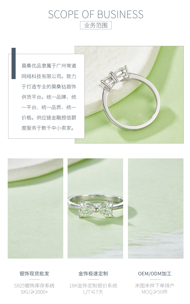 R240311007款S925银镀18K白金心形莫桑钻女戒主石5.0mm/1.0CT - 3