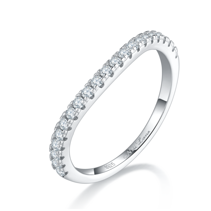 S925银镀白金主副套戒叠戴Women's Ring定制选款主石Moissanite2.0ct/副石高碳钻