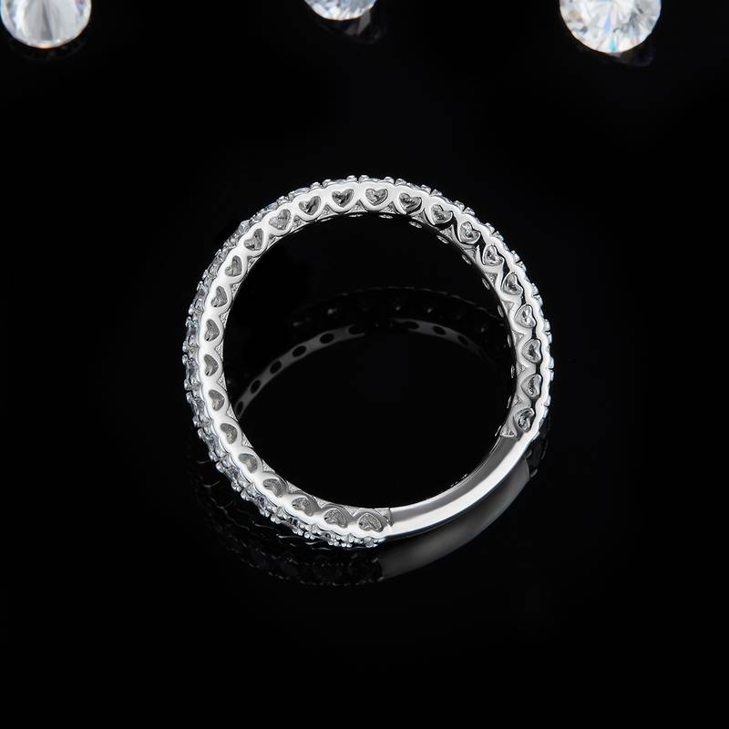 排戒S925银镀白金Women's Ring定制选款副石Moissanite0.75ct