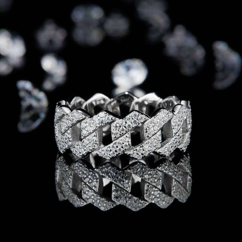 排戒S925银镀白金Women's Ring定制选款副石Moissanite0.95ct