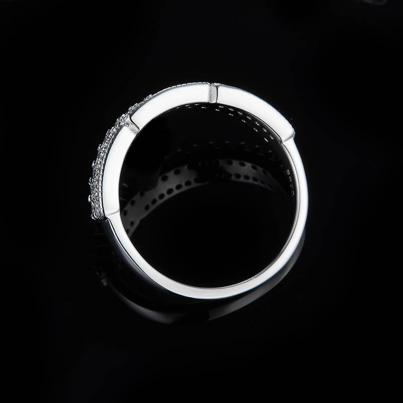 排戒S925银镀白金Women's Ring定制选款副石Moissanite0.36ct