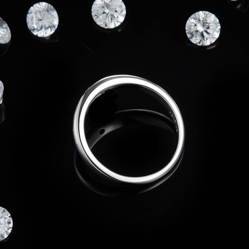 简约长方钻S925银镀白金定制选款主石莫桑钻0.2ct