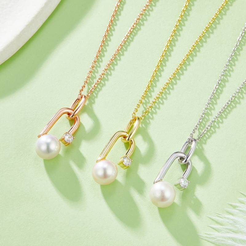 DSYP4款G字母S925银Necklace淡水珍珠8.0mm