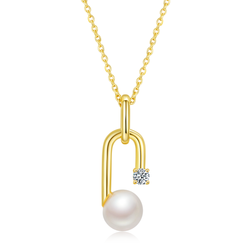 DSYP4款G字母S925银Necklace淡水珍珠8.0mm