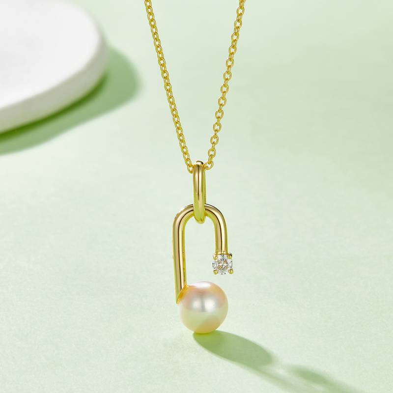 DSYP4款G字母S925银Necklace淡水珍珠8.0mm