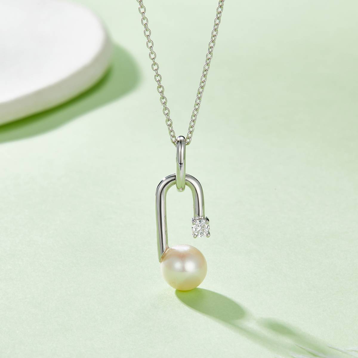 DSYP4款G字母S925银Necklace淡水珍珠8.0mm
