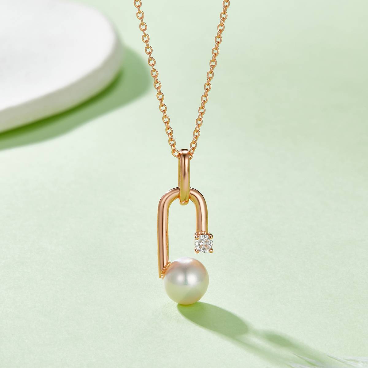 DSYP4款G字母S925银Necklace淡水珍珠8.0mm