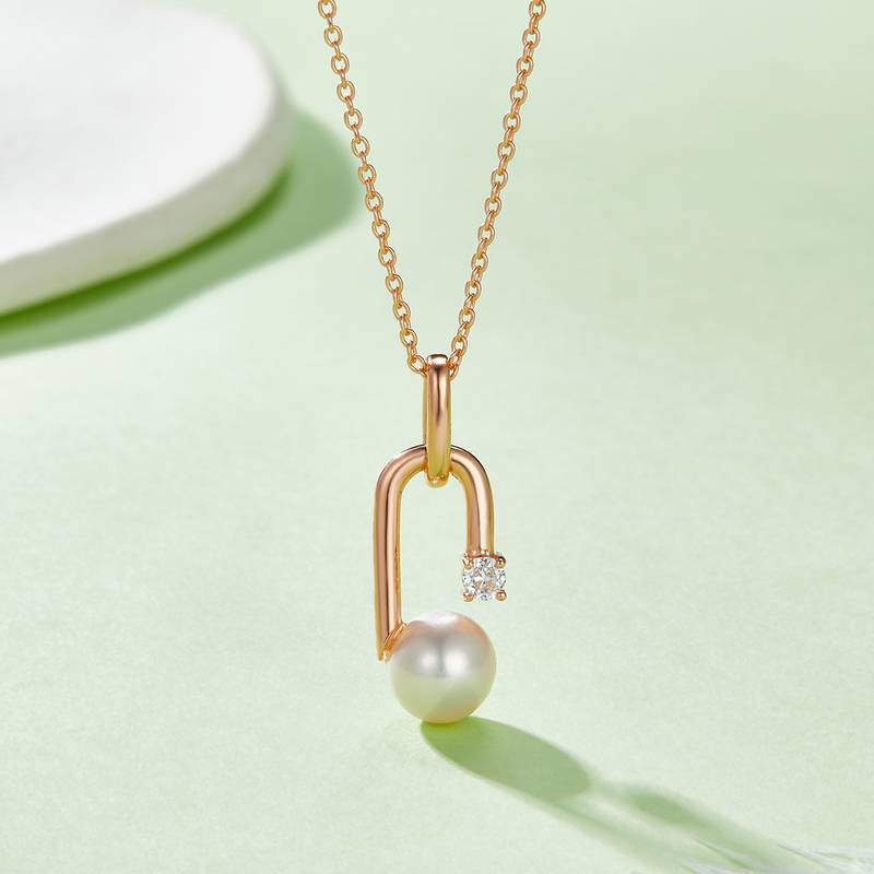 DSYP4款G字母S925银Necklace淡水珍珠8.0mm