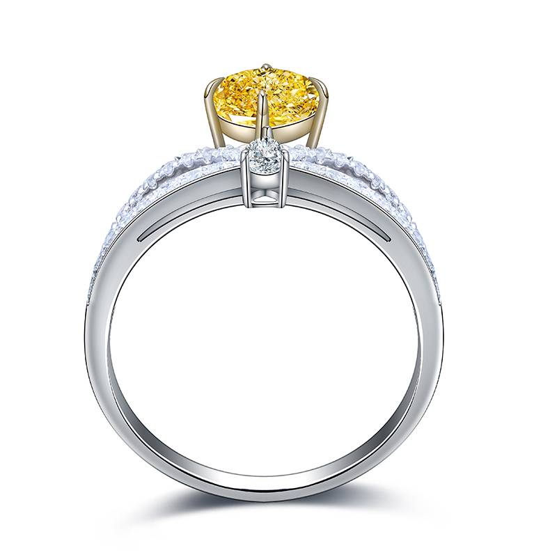 R92177皇冠高碳钻S925银镀白金Ring1.0ct