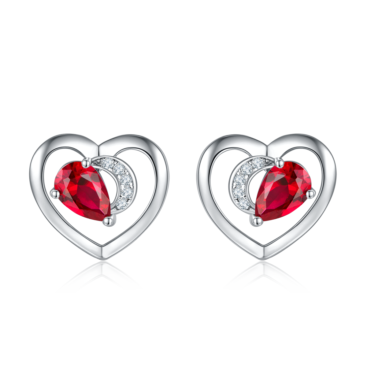 DSYE7款梨形合成彩宝S925银镀白金Stud Earring4*6mmMM