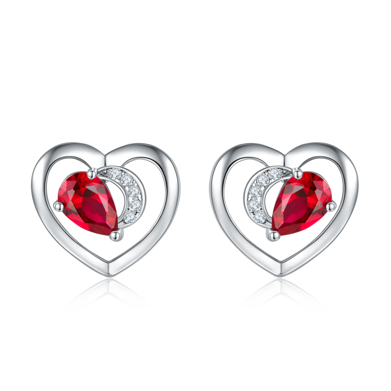 DSYE7款梨形合成彩宝S925银镀白金Stud Earring4*6mmMM