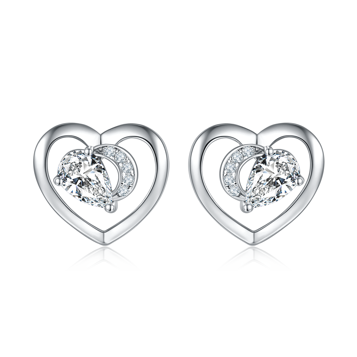 DSYE7款梨形合成彩宝S925银镀白金Stud Earring4*6mmMM