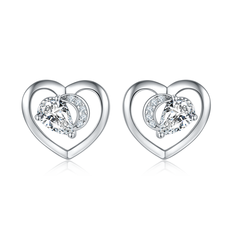 DSYE7款梨形合成彩宝S925银镀白金Stud Earring4*6mmMM