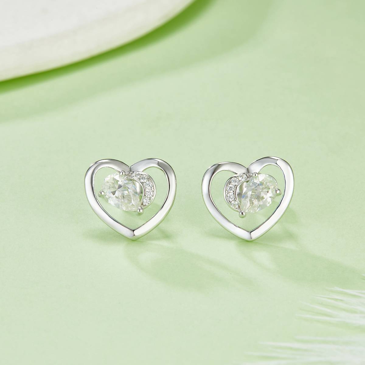 DSYE7款梨形合成彩宝S925银镀白金Stud Earring4*6mmMM