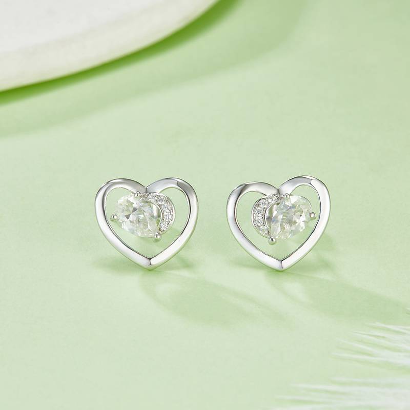 DSYE7款梨形合成彩宝S925银镀白金Stud Earring4*6mmMM