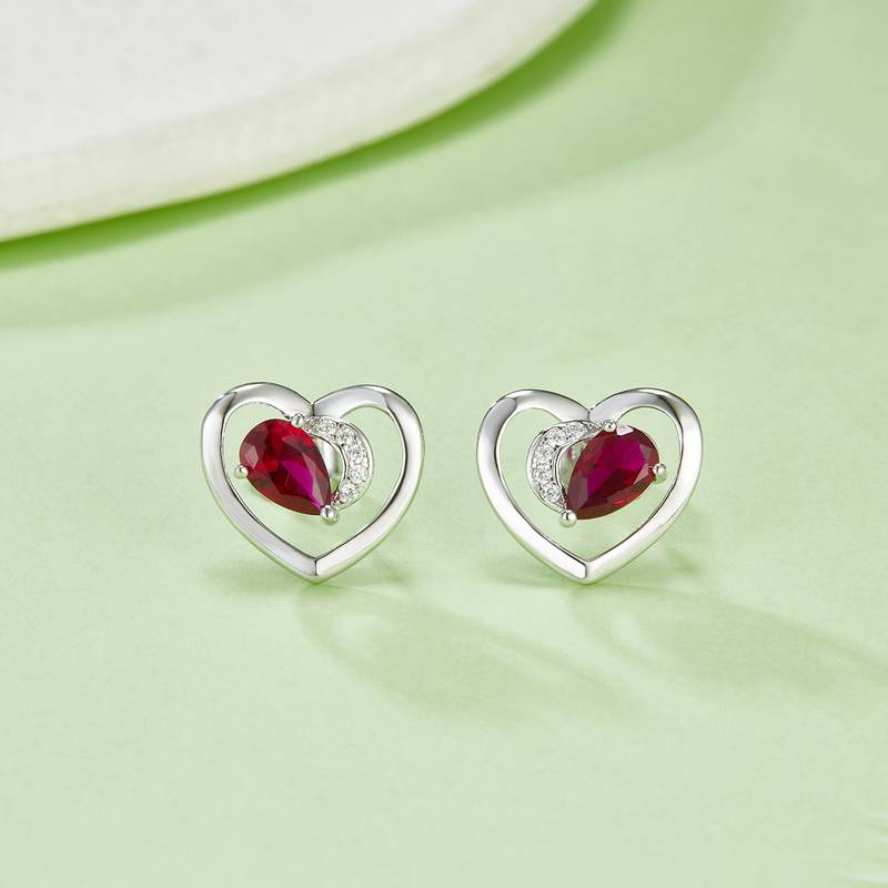 DSYE7款梨形合成彩宝S925银镀白金Stud Earring4*6mmMM