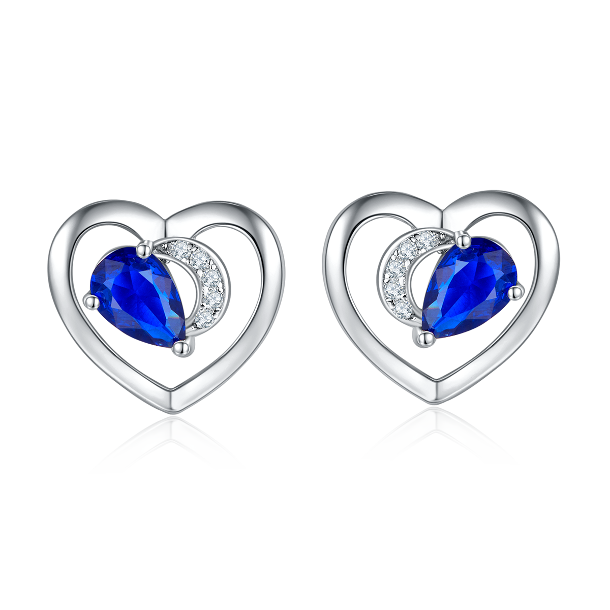 DSYE7款梨形合成彩宝S925银镀白金Stud Earring4*6mmMM