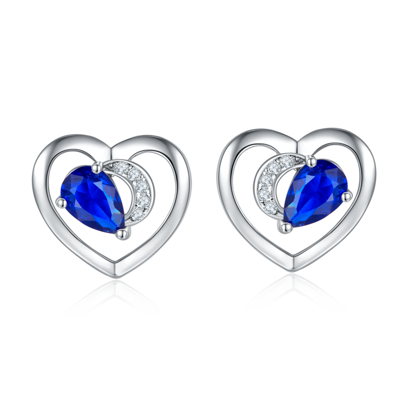 DSYE7款梨形合成彩宝S925银镀白金Stud Earring4*6mmMM