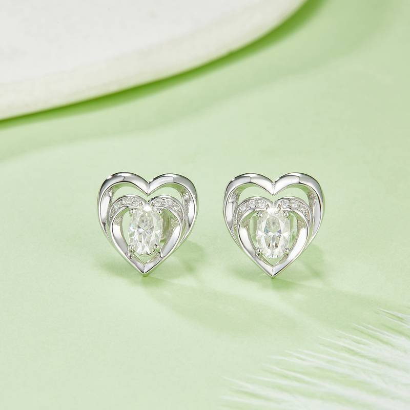 DSYE5款蛋形合成彩宝S925银镀白金Stud Earring4*6mmMM
