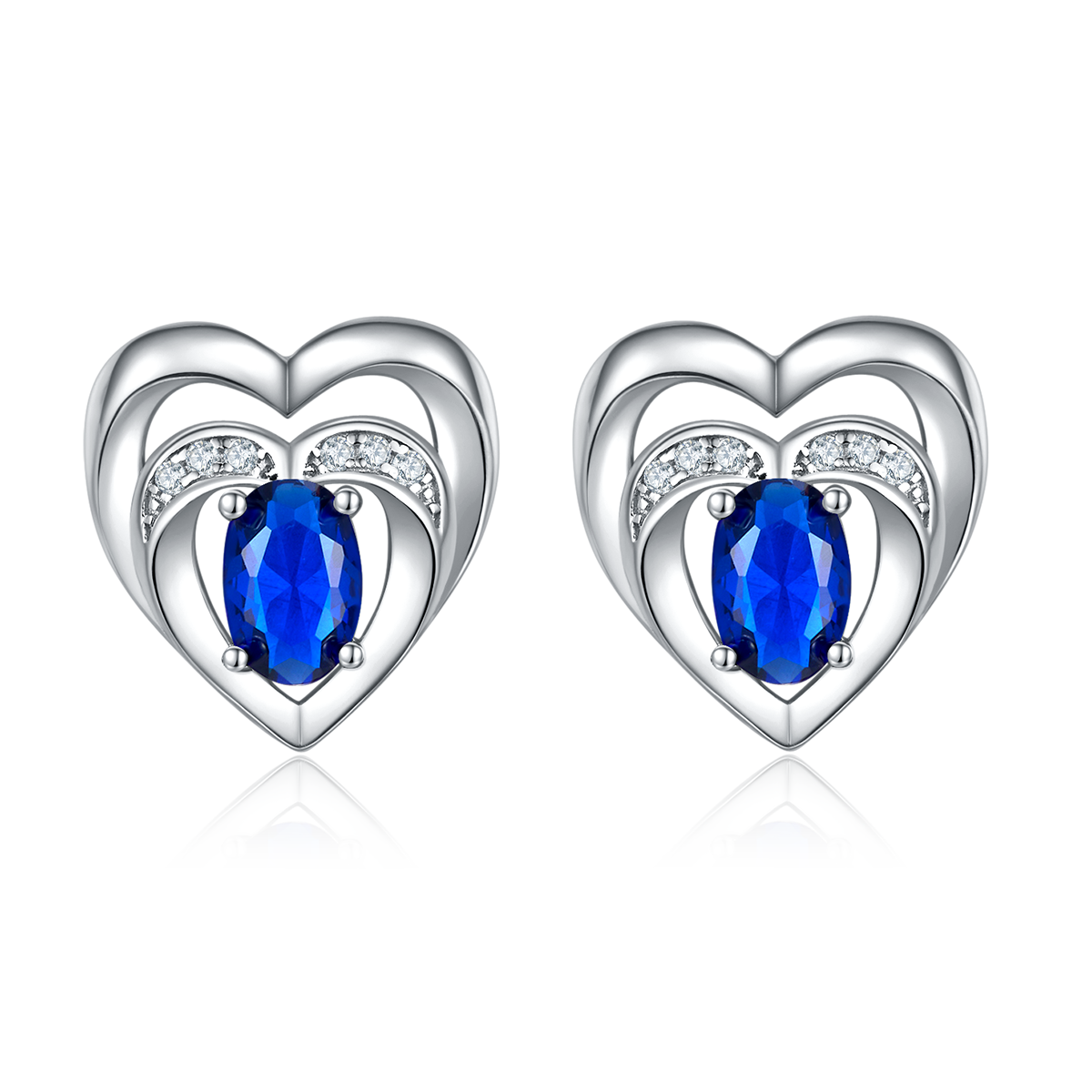 DSYE5款蛋形合成彩宝S925银镀白金Stud Earring4*6mmMM