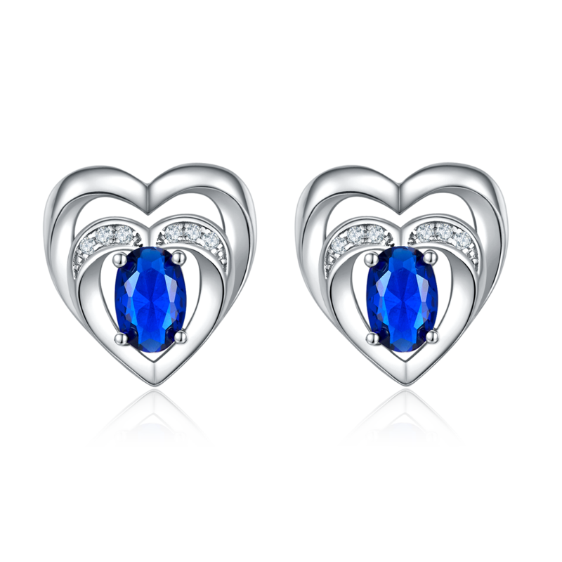 DSYE5款蛋形合成彩宝S925银镀白金Stud Earring4*6mmMM