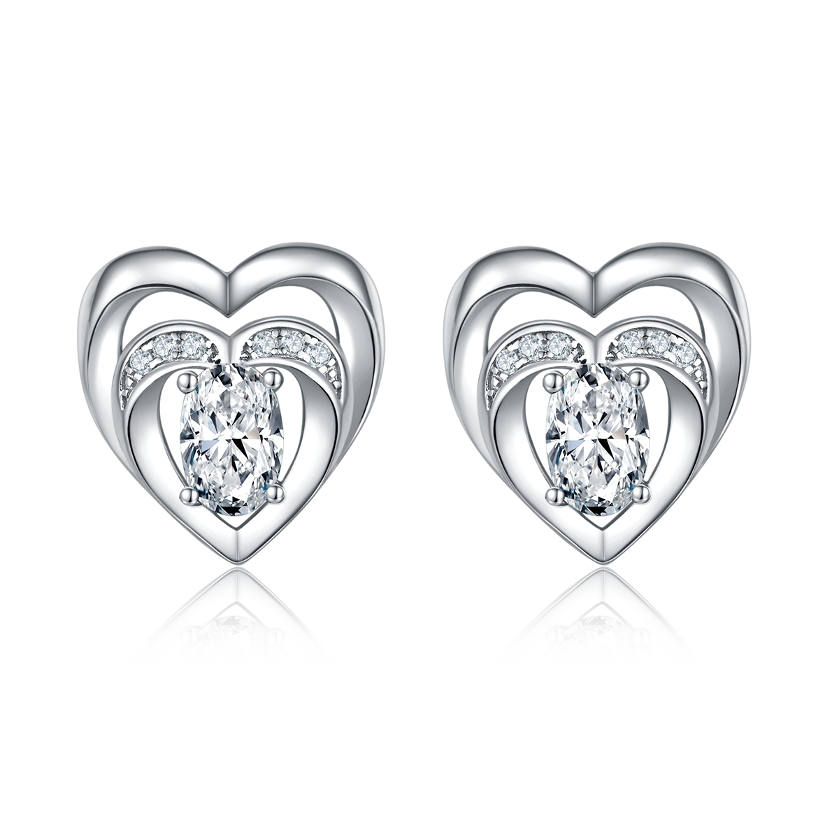 DSYE5款蛋形合成彩宝S925银镀白金Stud Earring4*6mmMM