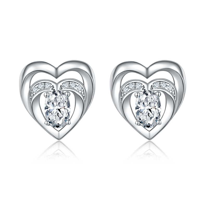 DSYE5款蛋形合成彩宝S925银镀白金Stud Earring4*6mmMM
