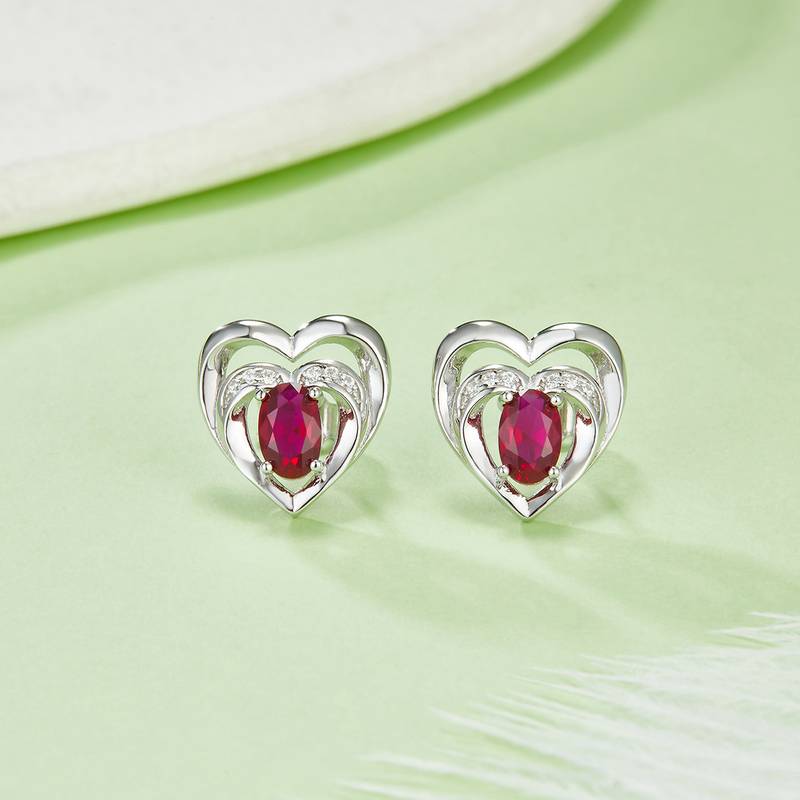 DSYE5款蛋形合成彩宝S925银镀白金Stud Earring4*6mmMM