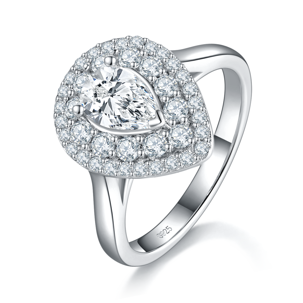 Light arm luxury Pearl women's ring S925 silver plated white gold customized selection main stone Moissanite 1.0ct/Side Stone Cubic Zirconia
