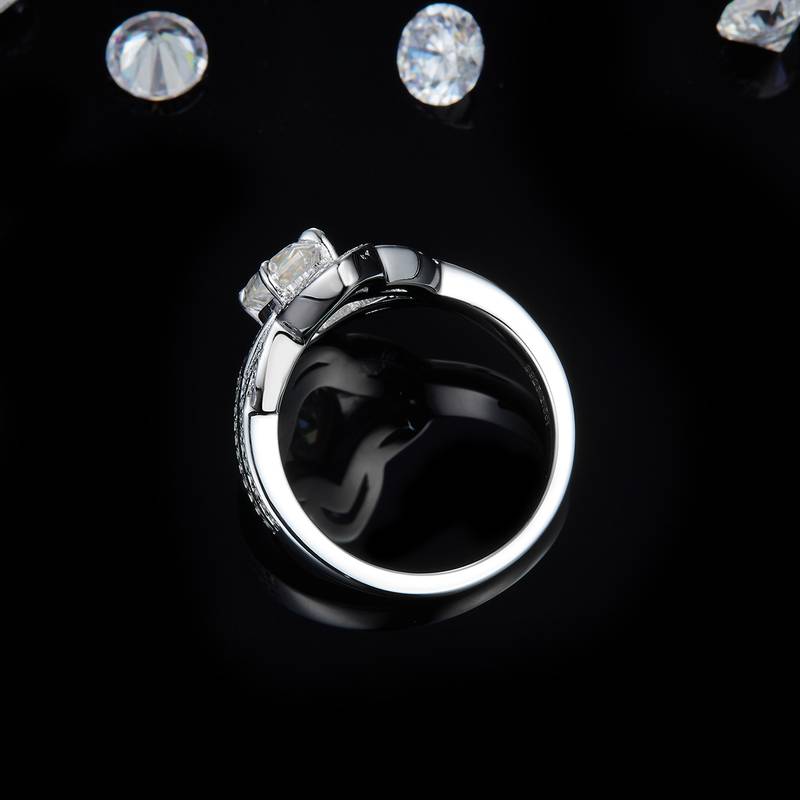 Affordable Luxury梨形Women's RingS925银镀白金定制选款主石Moissanite1.5ct/副石高碳钻