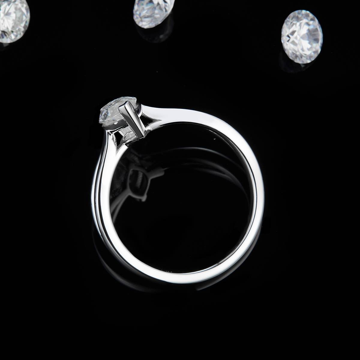 Marquis Diamond Women's Ring S925 Silver Plated Platinum Customized Selection Main Stone Moissanite 1.0ct