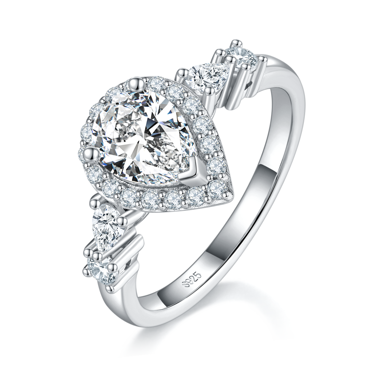 Pearl Diamond Women's Ring S925 Silver Plated Platinum Customized Selection Main Stone Moissanite 1.25ct/Side Stone Cubic Zirconia